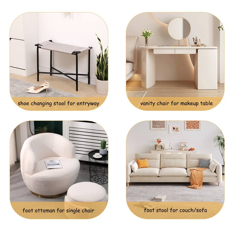 Entryway Ottoman Hand - Vanity Chairs Footrest Stools for Living Room Sofas