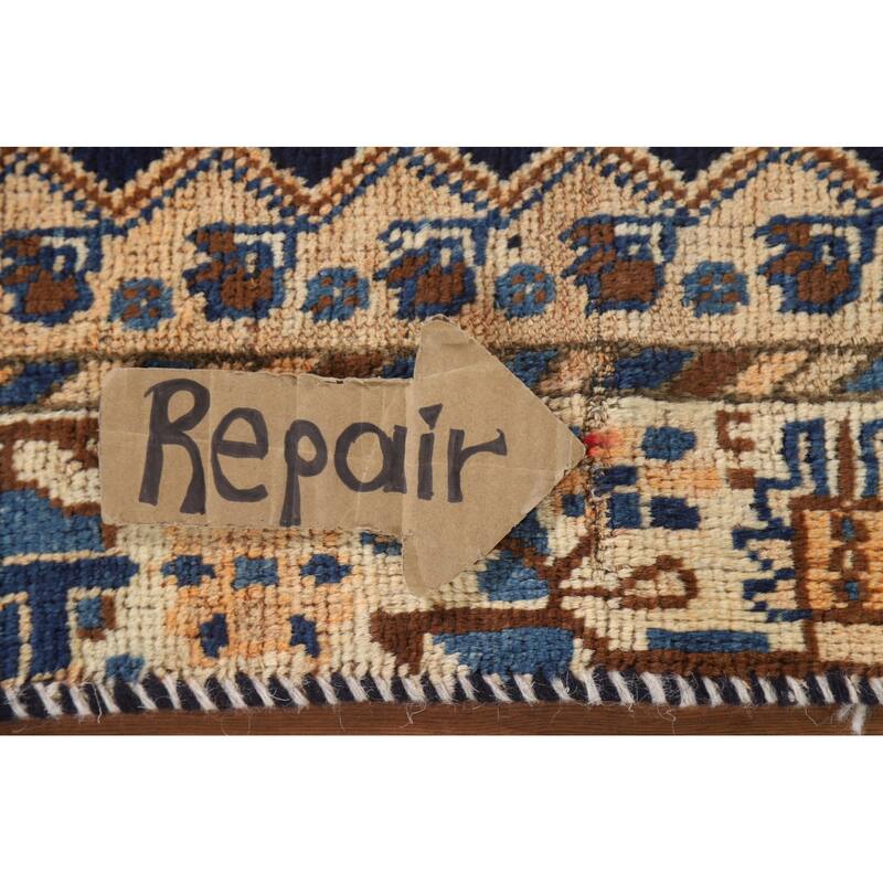 Tribal Qashqai Persian Antique Area Rug Handmade Wool Carpet - 3'6"x 7'9"