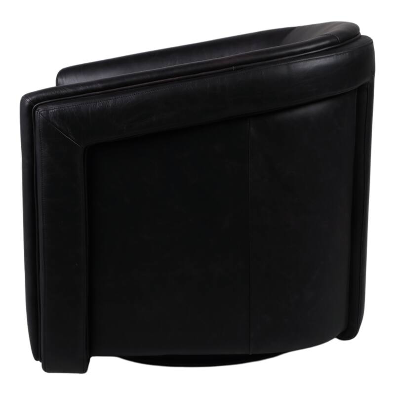 Leather Armchair Modern Swivel Upholstered Accent - 30" Black - 31.25"