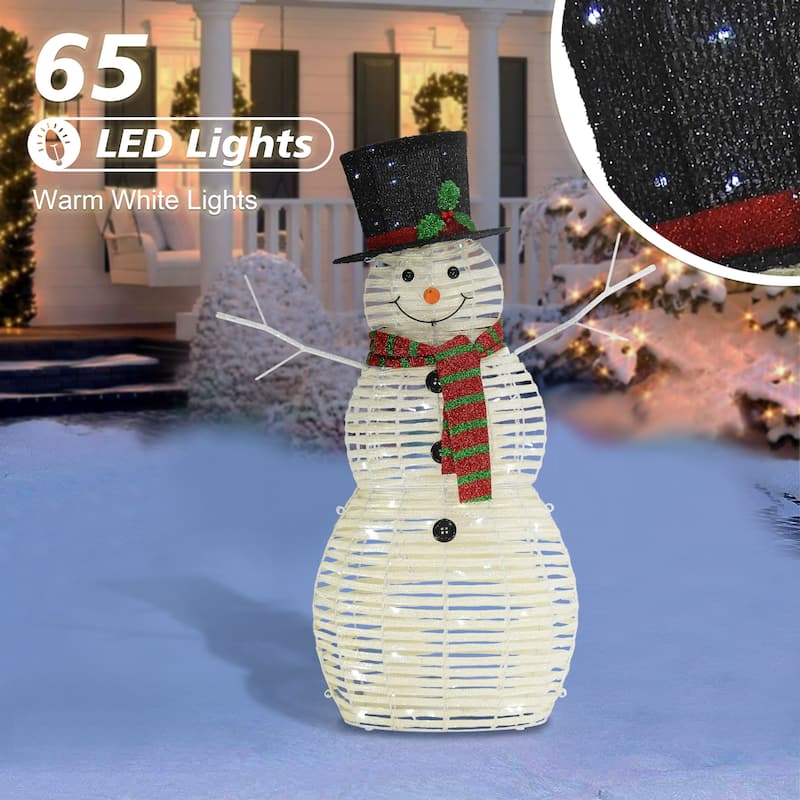 Puleo International 48" Outdoor Pre-Lit Snowman with LED Lights