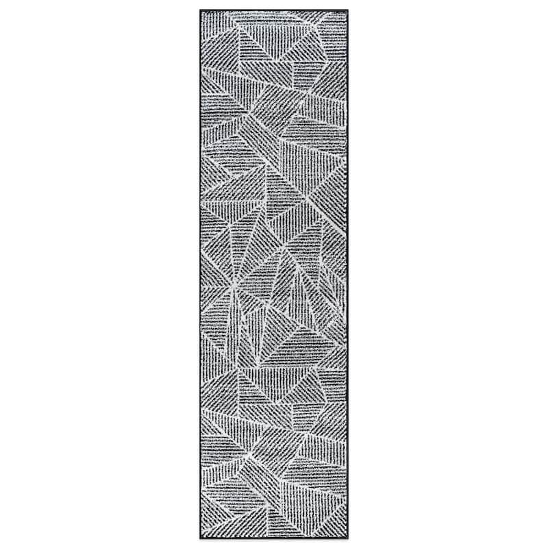 Contemporary Geometric Stripe Area Rug