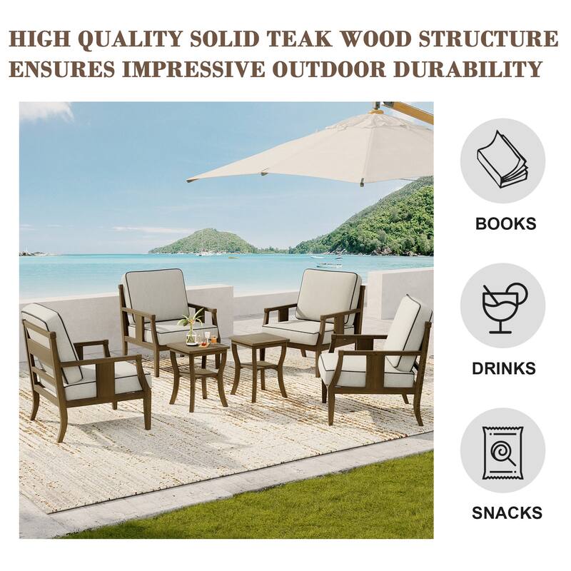 Patio Conversation Sets with Side Table(Set of 6)