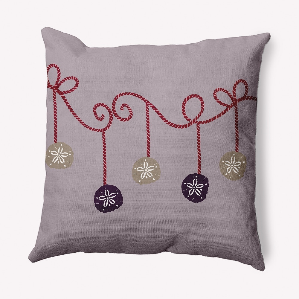 Sanddollar Ornaments Christmas Soft Spun Polyester Decorative Throw Pillow