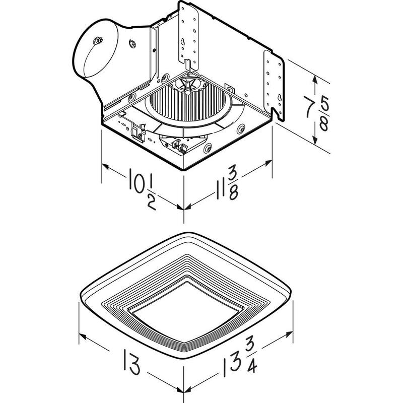 Broan 130 CFM 1.5 Sone Ceiling Mounted Bathroom Exhaust Fan with
