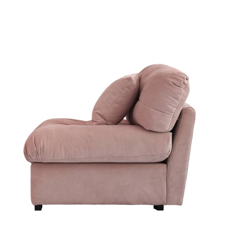 105'' Modern Section Sofa with Arms Velvet Fabric Sofa For Living Room