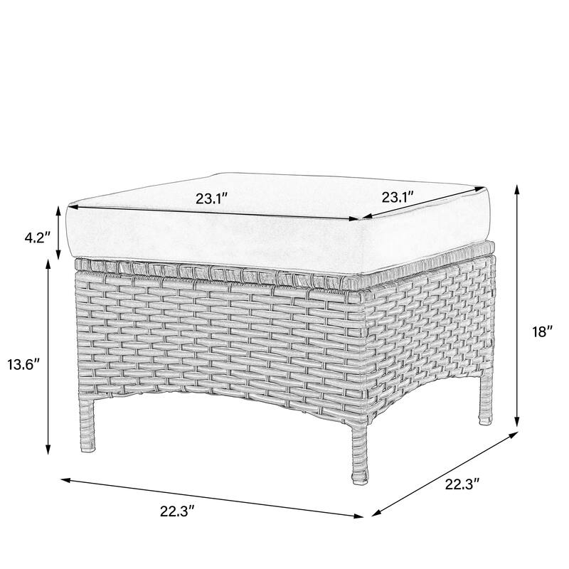 6 Pieces Outdoor Rattan Patio Furniture Set