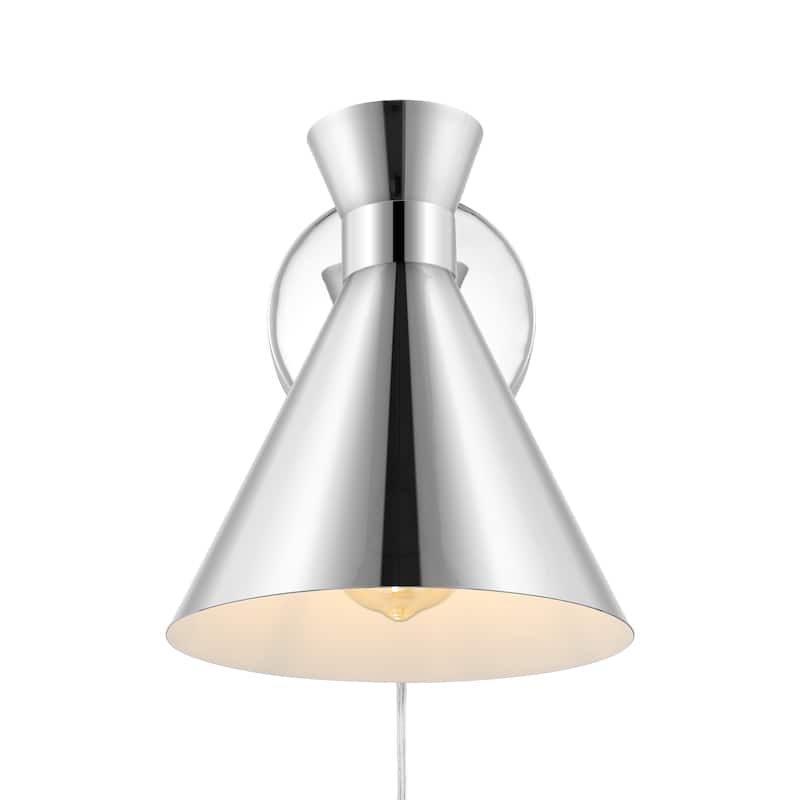 SAFAVIEH Lighting Balbine Modern 8-inch Cone Shade Wall Sconce (LED Bulbs Included) - 8 In. W x 8.3 In. D x 9.3 In. H - 8Wx8Dx9H