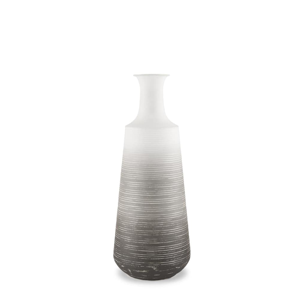 Toru White w/ Grey Small Vase