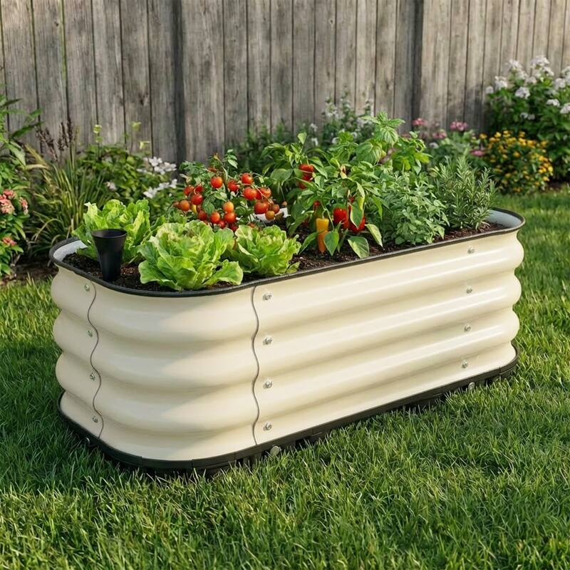 Aoodor Galvanized Self-Watering Planter Box