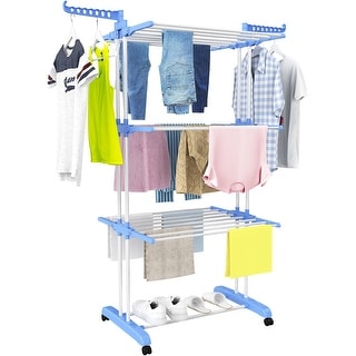 Clothes Drying Rack, Large 4-Tier Foldable Drying Rack Clothing ...