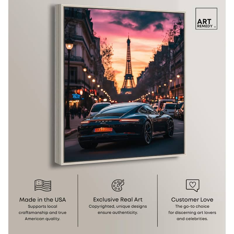 Parisian Porsche Twilight I Canvas by Art Remedy