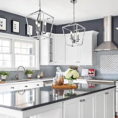 12.6 " Mini Kitchen Island Small Open Cage Ceiling Lamp