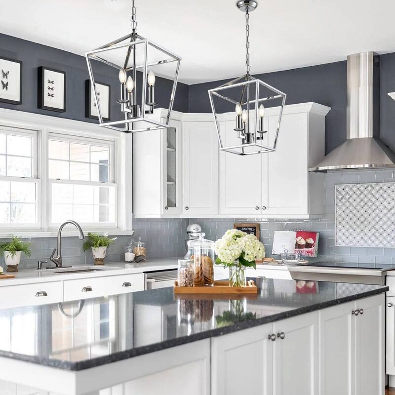 12.6 " Mini Kitchen Island Small Open Cage Ceiling Lamp