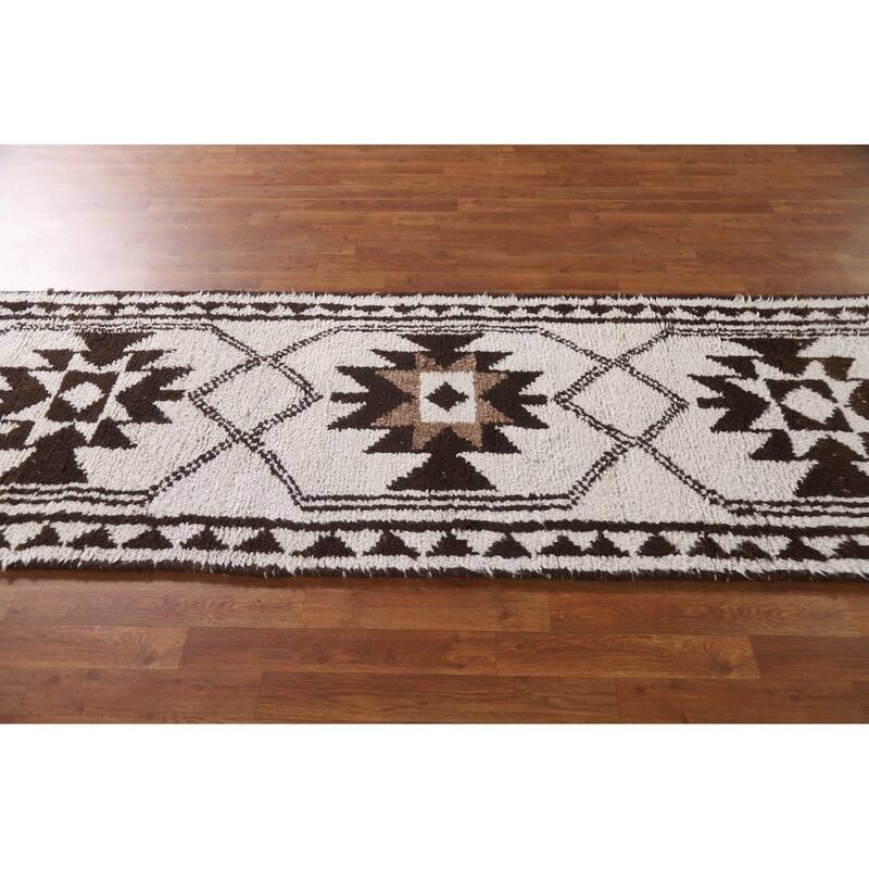 Tribal / Geometric Anatolian Turkish Runner Rug Handmade Wool Carpet - 2'11"x 9'9"