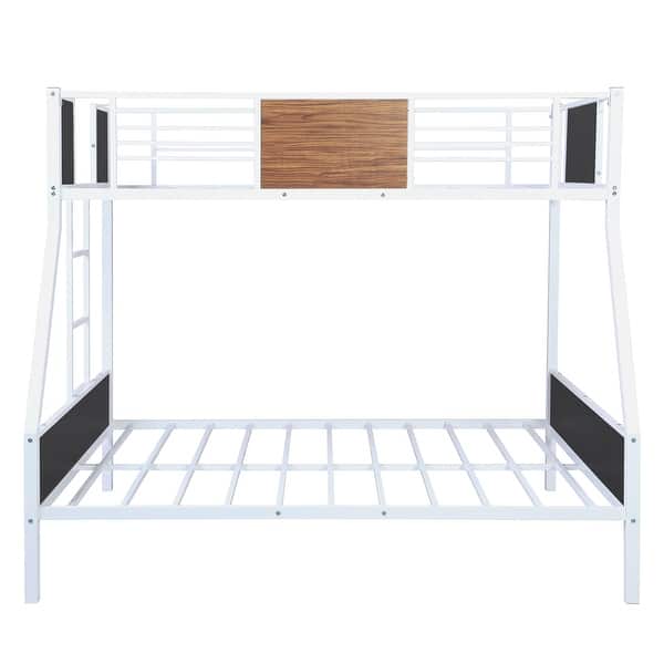 Twin Over Full Modern Style Steel Frame Bunk Bed With Safety Rail Overstock 32040318 White