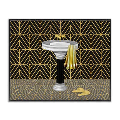 Stupell Deco Style Glam Bathroom Framed Giclee Art Design By Conrad Knutsen