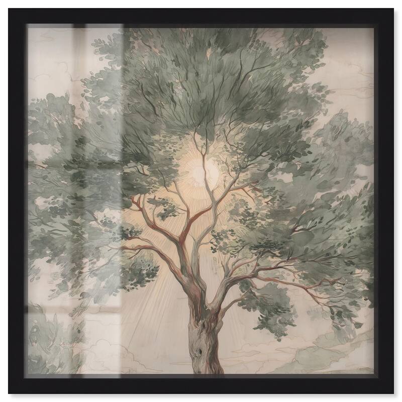 Emanating Branches II Shadowbox by Art Remedy - Black - 30" x 30"