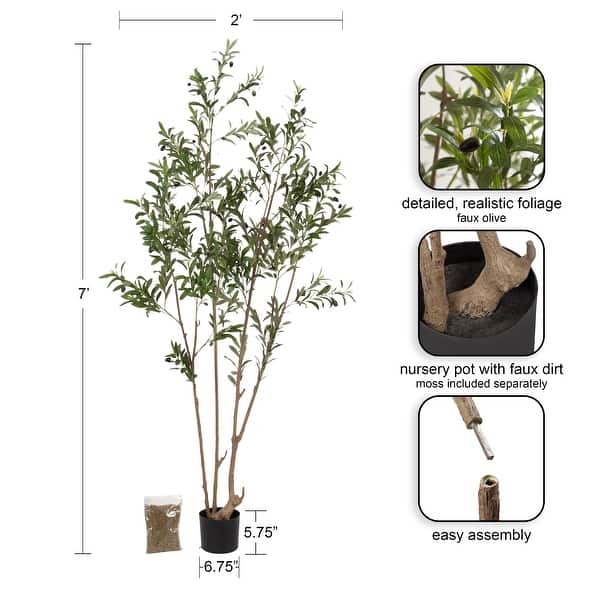 dimension image slide 20 of 21, Kate and Laurel Oliveira Faux Olive Tree