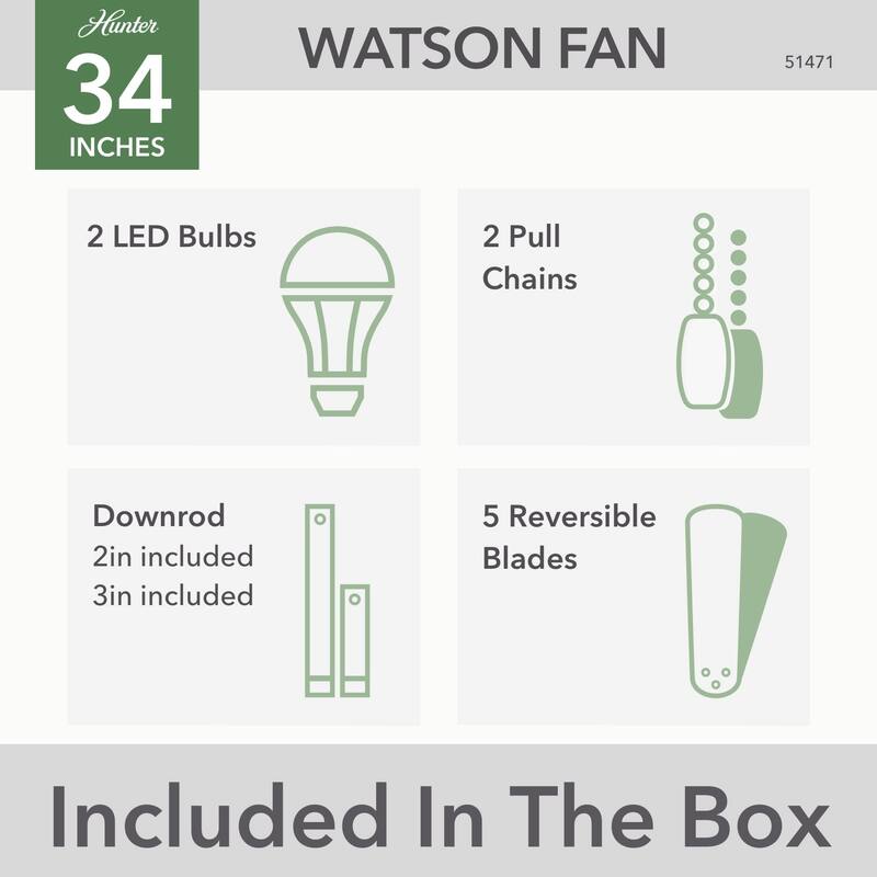 Hunter Fan 34" Watson - White