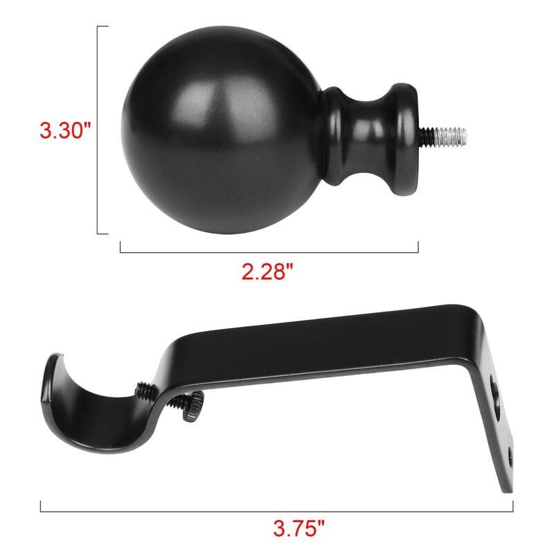 UTOPIA ALLEY 3/4 Inch Curtain Rod - Curtain Rods For Windows, Adjustable Drapery Rod