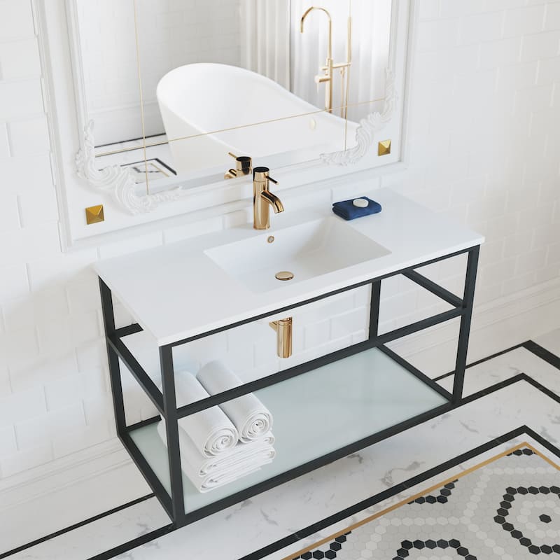 Swiss Madison Pierre 36-inch Open-shelf Metal Bathroom Vanity