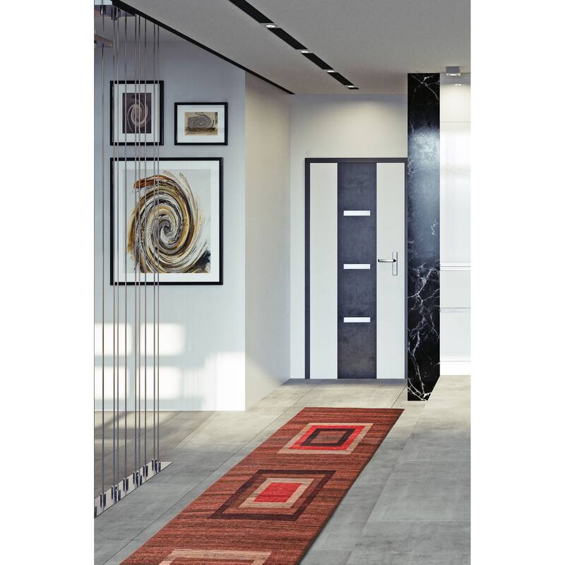 ECARPETGALLERY Flat-Weave Natural Dark Brown Wool Tapestry Kilim - 2'7 x 10'7