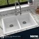 preview thumbnail 31 of 74, Karran 33" Top Mount Double Equal Bowl Quartz Kitchen Sink Kit - 33" x 22" x 9"