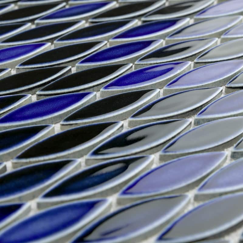 Merola Tile Pescado Glossy Azul 12" x 12-1/2" Porcelain Floor and Wall Tile