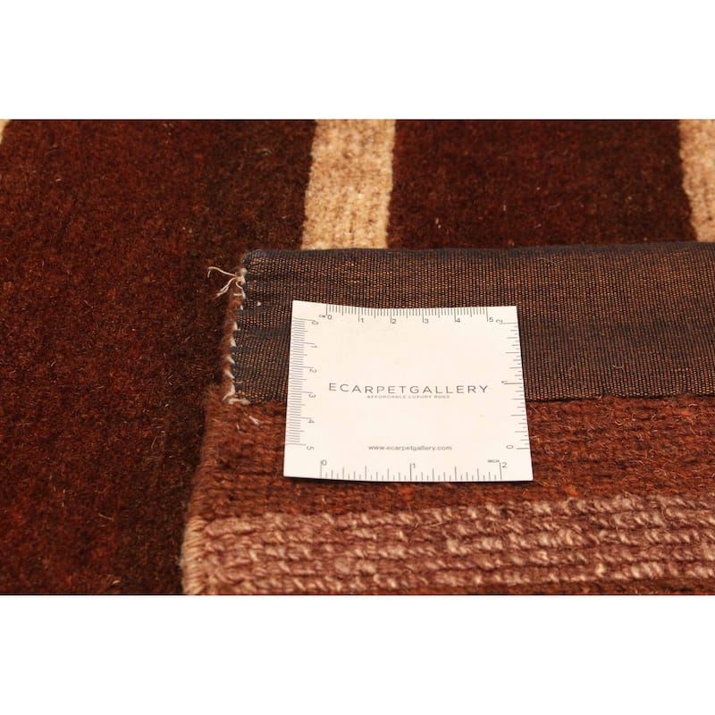 ECARPETGALLERY Hand-knotted Opulence Brown Wool Rug - 3'0 x 11'4