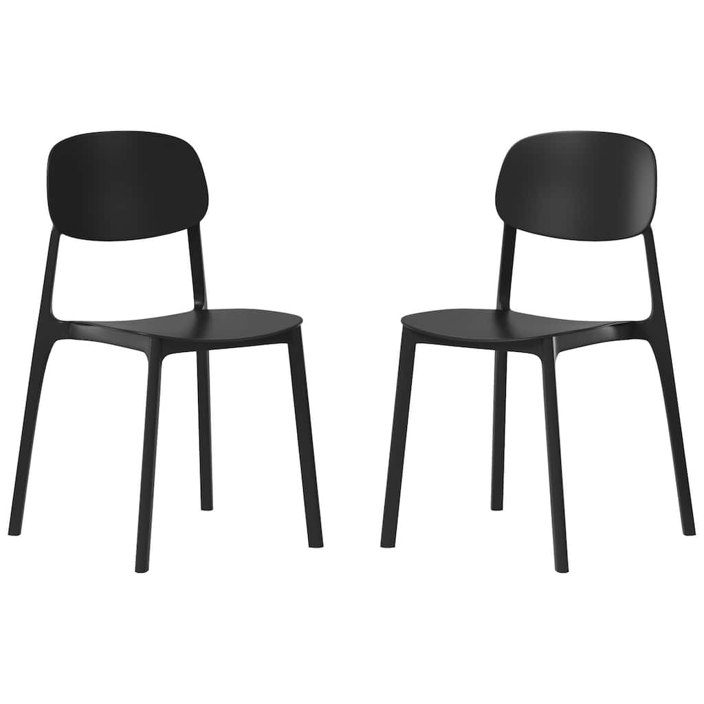 Frond and Form Outdoor Patio Stacking Dining Side Chair (Set of 2)