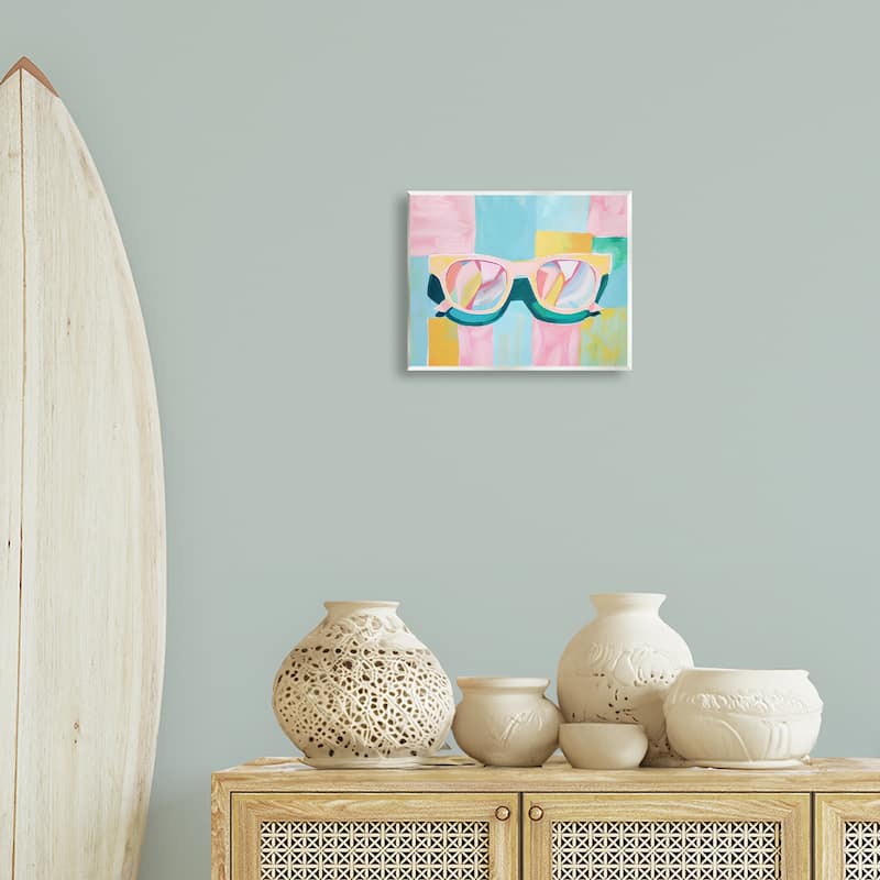 Stupell Blocked Pastels & Sunglasses Wall Plaque Art Design By Arlington Prints