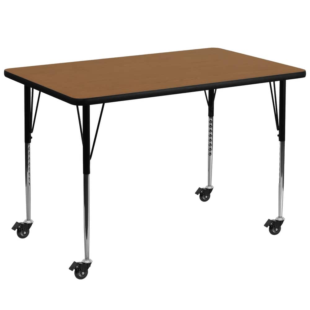 Mobile 36''W x 72''L Thermal Laminate Activity Table - Adjustable Legs