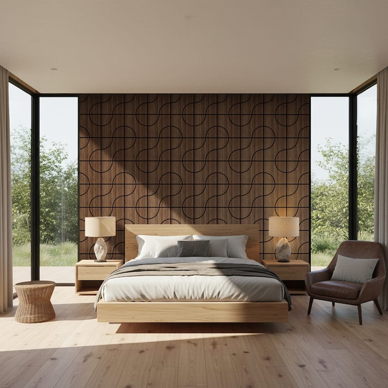 23.6" x 23.6" Wood Acoustic Wall Panels for Ceiling and Wall Decor, 4-Pack (15 sq ft)