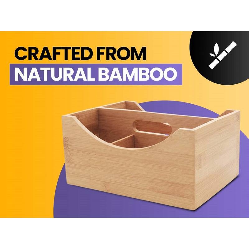 YBM HOME Bamboo 3 Compartment Organizer Tray for Drawers