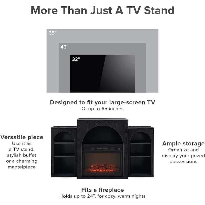 Mopio Blake Electric Fireplace Mantel TV Stand