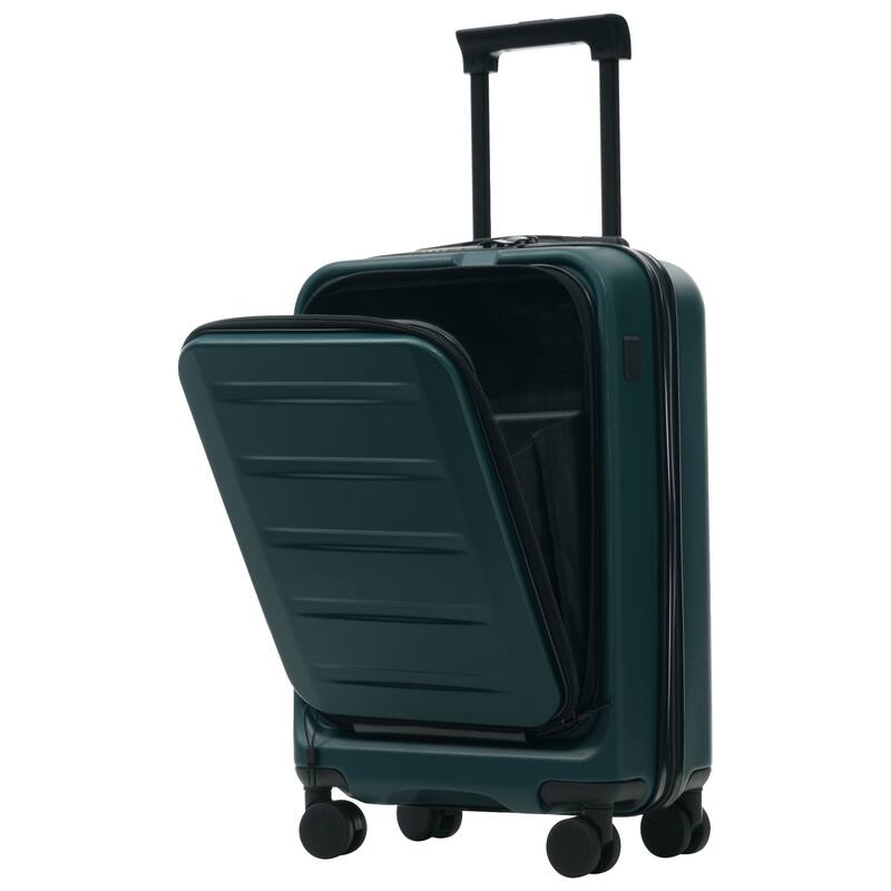 Luggage Sets 5 Piece with Front Opening, Hardside Expandable Carry On Suitcase Set with Double Spinner Wheel with USB Port