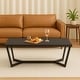 preview thumbnail 3 of 10, Strata Orion Coffee Table Wood Top Metal Base Modern Accent Table