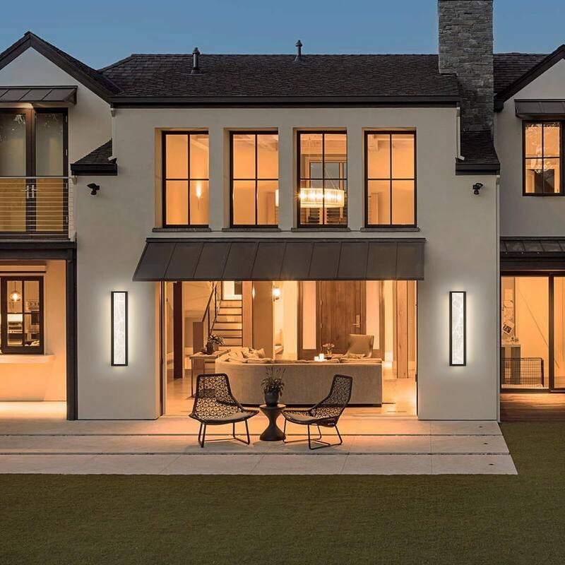 Outdoor Hardwired Marble LED Lantern Wall Sconce