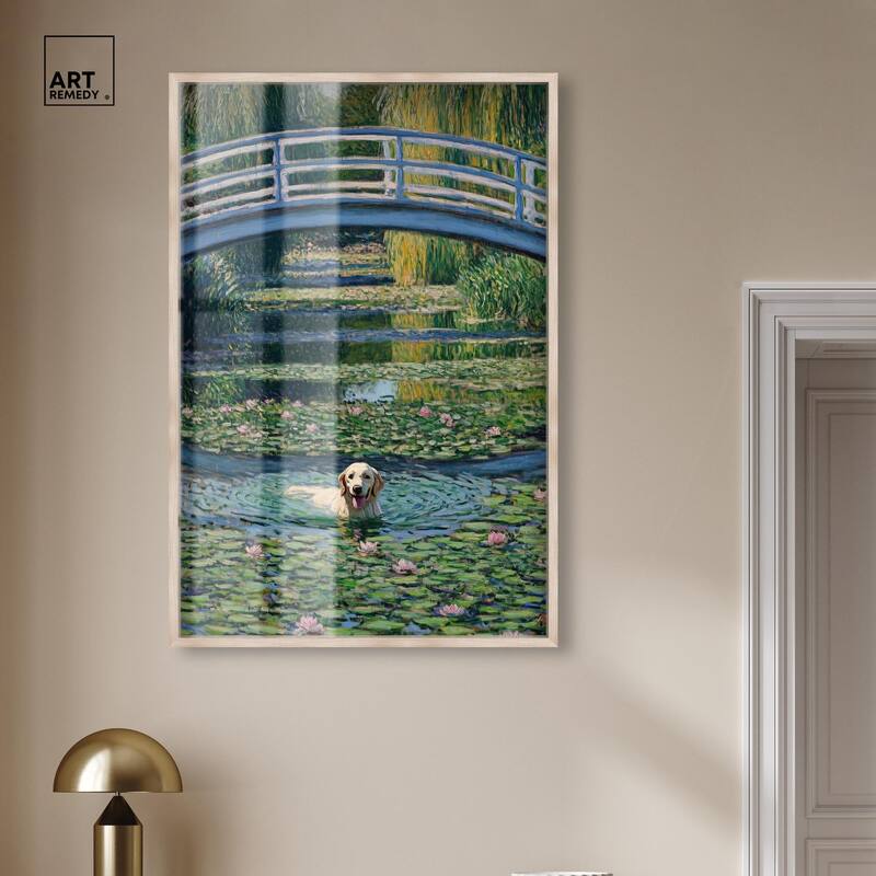 The Pond Under the Bridge Shadowbox by Art Remedy