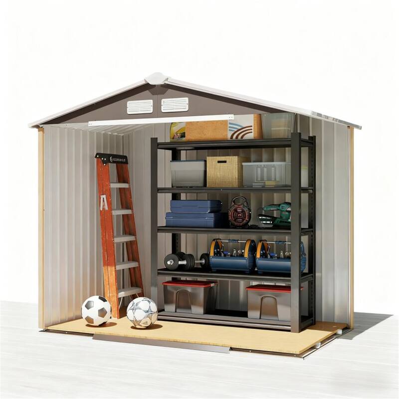 Garden Outdoor Storage Shed Metal Garden Tool with Sloped Roof