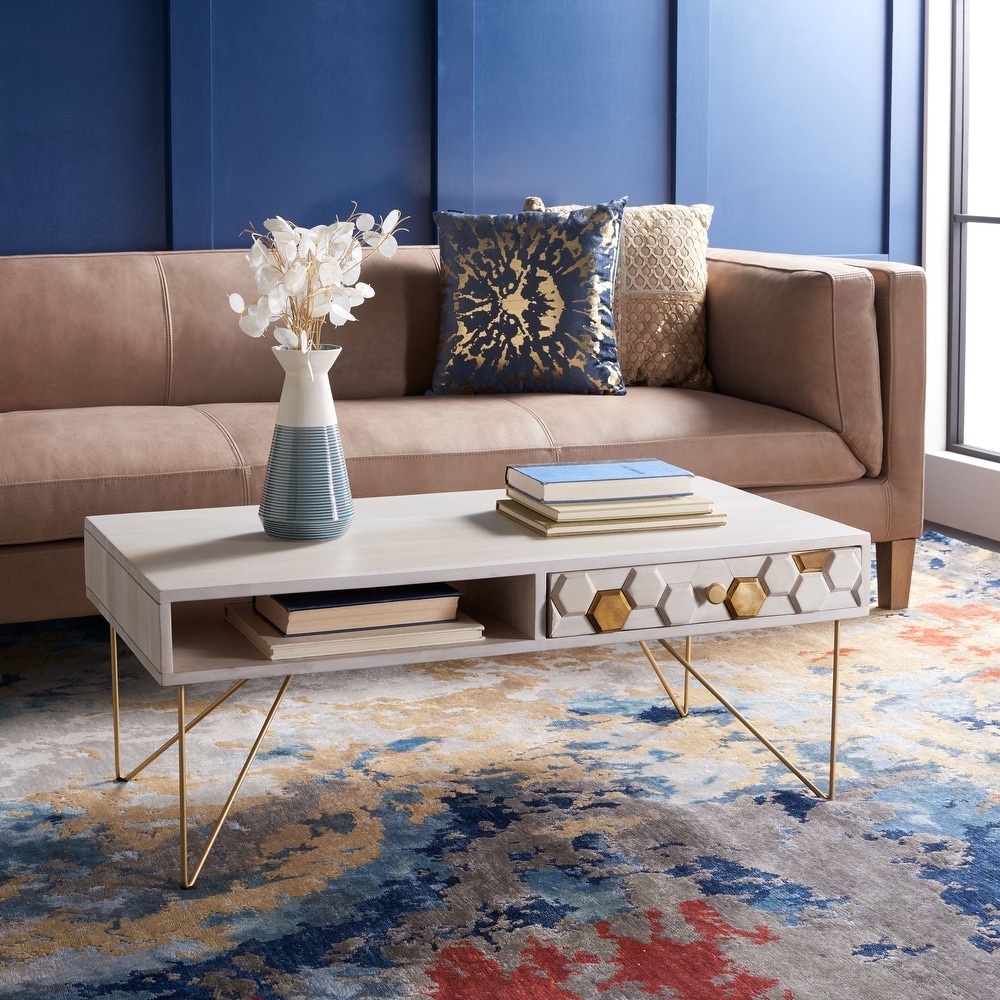 Yellow marble store coffee table