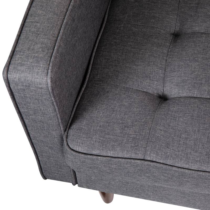 Compact Upholstered Tufted Chair with Wooden Legs - 30.5"D x 33"W x 33"H