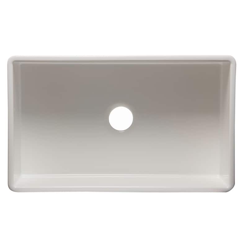 ALFI brand 33" White Smooth Apron Single Bowl Fireclay Farm Sink