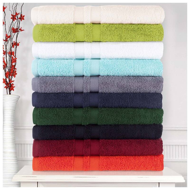 Superior Ultra-Soft Cotton Solid Medium Weight Bath Towel Set of 2