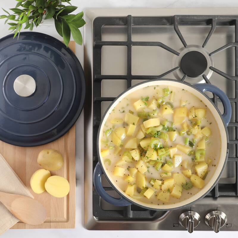 Gibson Home Enameled Cast Iron Dutch Oven Pot with Lid