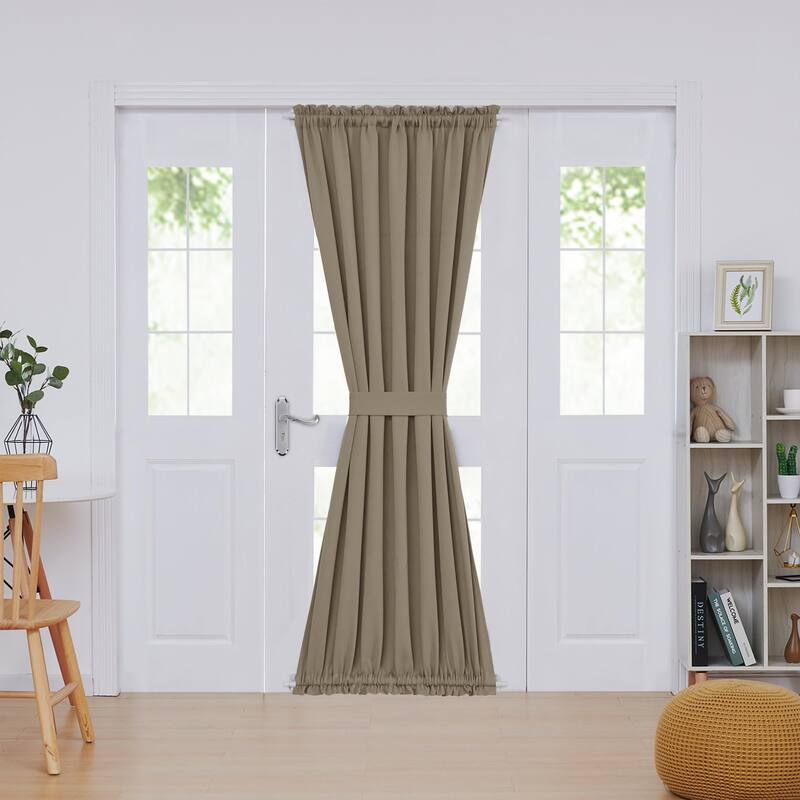Deconovo French Door Curtain with Rod Pocket and Tieback 1 Panel
