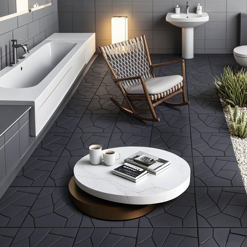 44 Pieces Interlocking Wood-Plastic Deck Tiles 11.8"x11.8" for Patio Balcony and Outdoor Flooring