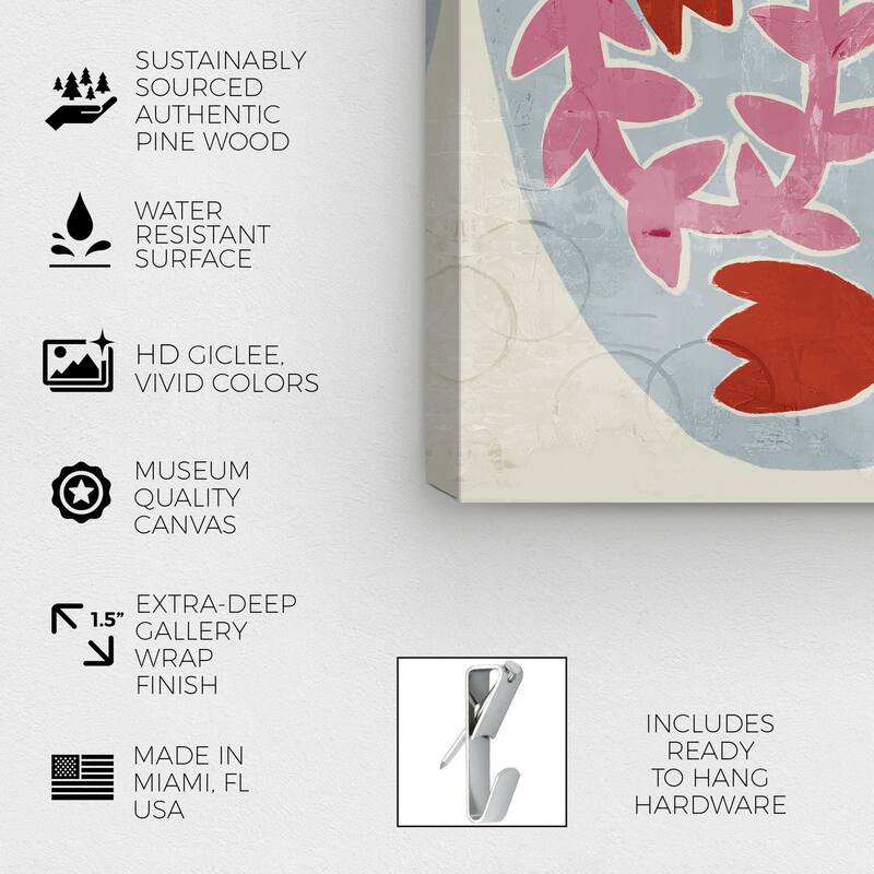 Wynwood Studio Canvas Floral and Botanical Floral Vase Red and Farmhouse Wall Art Canvas Print