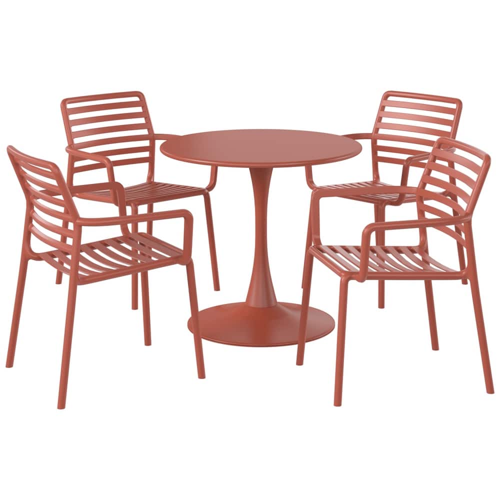 Frond and Form 4-Person Outdoor Round Dining Set