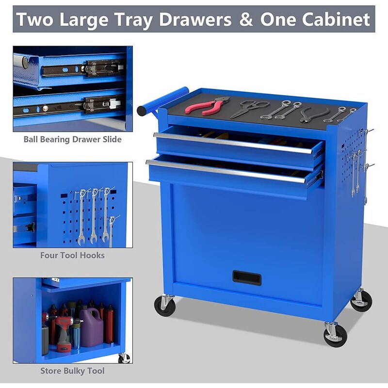 Rolling Tool Chest with 8 Drawers Lockable Tool Box Cabinet - On Sale - Bed  Bath & Beyond - 36981440